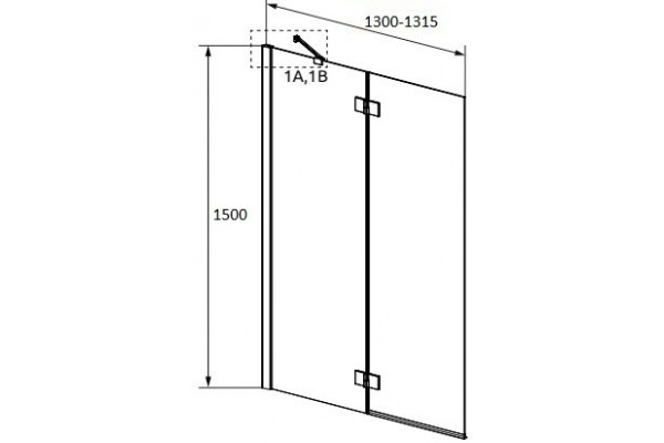 Шторка на ванну Radaway Essenza New PND II 130 L распашная, стекло прозрачное