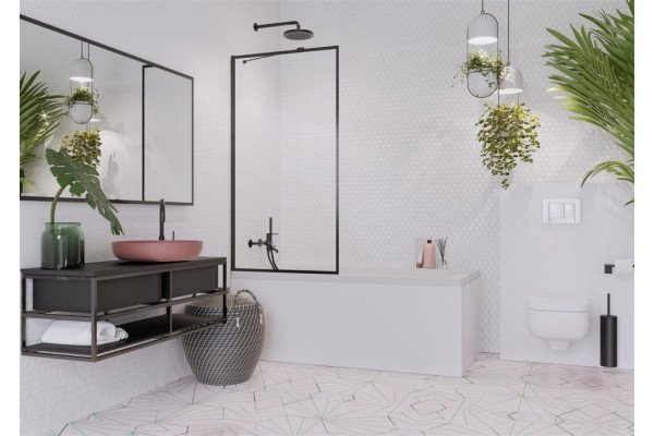 Шторка на ванну Radaway Idea Black PNJ II Frame 70 стекло прозрачное, профиль черный