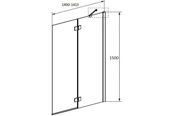 Шторка на ванну Radaway Essenza New Black PND II 140 R распашная, стекло прозрачное