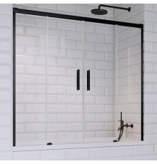 Шторка на ванну Radaway Idea Black PN DWD 180 раздвижная, стекло прозрачное