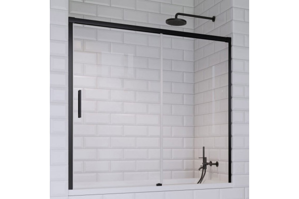 Шторка на ванну Radaway Idea Black PN DWJ 140 R раздвижная, стекло прозрачное