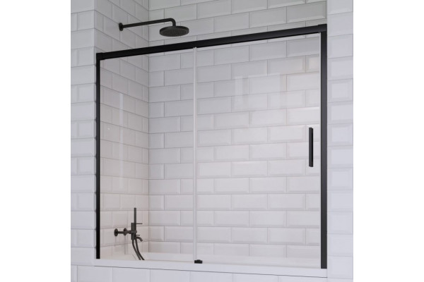 Шторка на ванну Radaway Idea Black PN DWJ 150 L раздвижная, стекло прозрачное