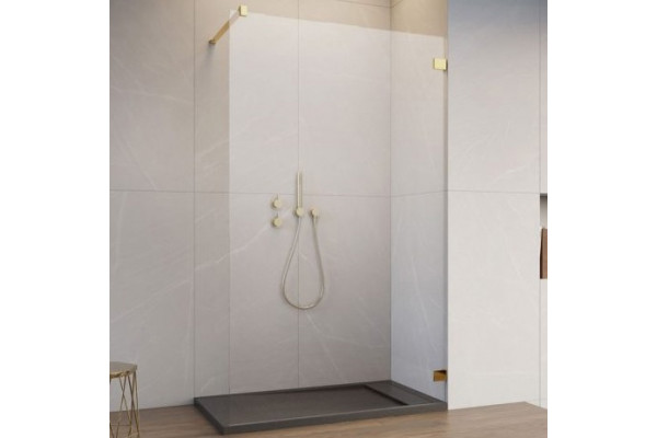 Душевая перегородка Radaway Essenza Pro 8 Gold Walk-in 65x200 стекло прозрачное, профиль золото