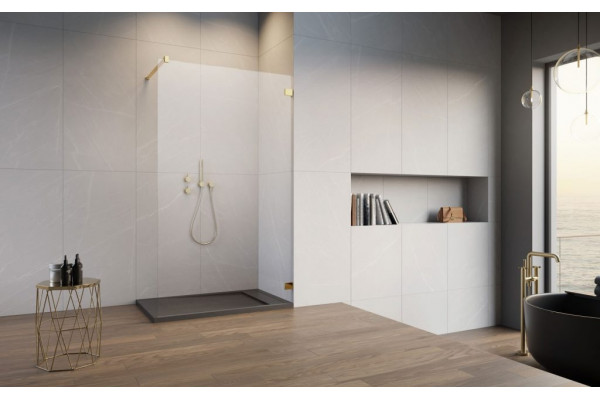 Душевая перегородка Radaway Essenza Pro 8 Gold Walk-in 65x200 стекло прозрачное, профиль золото