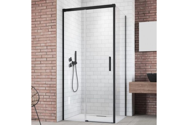 Душевой уголок Radaway Idea Black KDJ 100x100 L двери раздвижные, стекло прозрачное