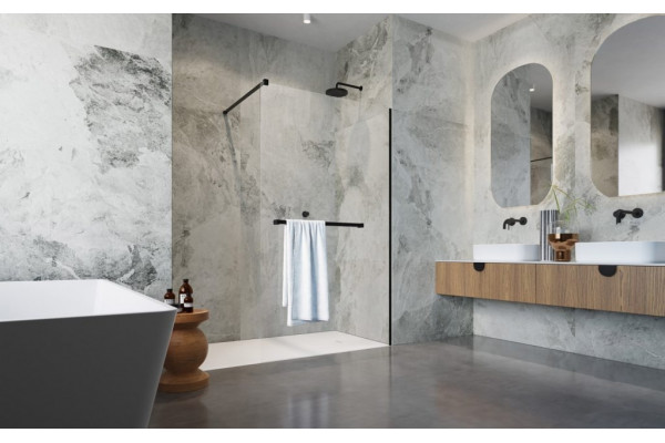 Душевая перегородка Radaway Modo New Black II 135 с полотенцедержателем, стекло прозрачное, профиль черный