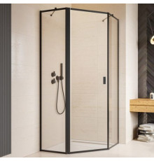 Душевой уголок Radaway Nes Black PTJ 100x100 двери распашные, стекло прозрачное