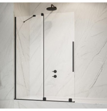 Шторка на ванну Radaway Furo Black PND II 170 L раздвижная, стекло прозрачное