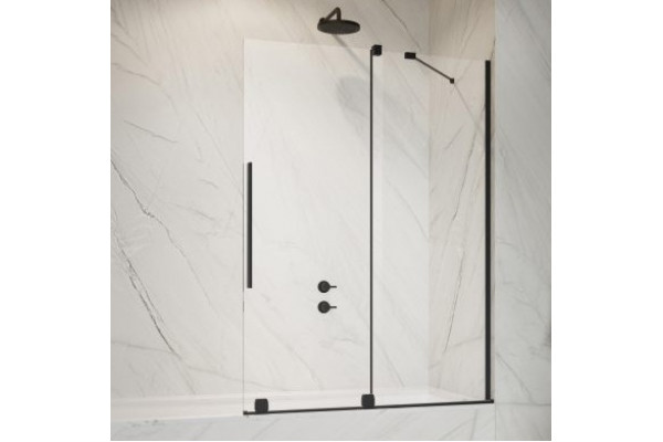Шторка на ванну Radaway Furo Black PND II 150 R раздвижная, стекло прозрачное