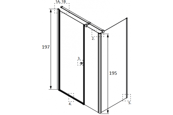 Душевой уголок Radaway Eos KDS 120x100 L прямоугольный, двери распашные