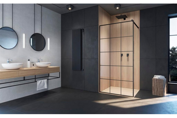 Душевая перегородка Radaway Modo New Black II Factory 110 стекло прозрачное, профиль черный