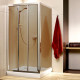 Душевой уголок Radaway Treviso DW+S 80x75 коричневое стекло прямоугольный, двери раздвижные