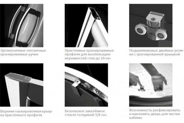 Душевой уголок Radaway Premium Plus DWJ+S 100x75 прозрачное стекло прямоугольный, двери раздвижные
