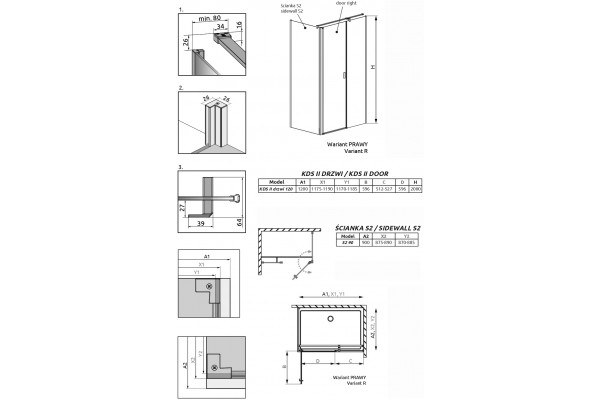 Душевой уголок Radaway Nes KDS II 120x90 R прямоугольный, двери распашные