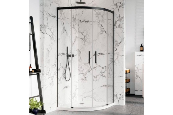 Душевой уголок Radaway Idea Black PDD 100х100 четверть круга, двери раздвижные