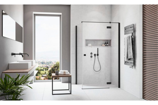 Душевой уголок Radaway Essenza New Black KDJ 100х100 R квадратный, двери распашные