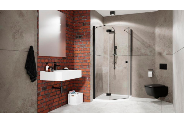 Душевой уголок Radaway Essenza New Black PTJ 100х90 L двери распашные, стекло прозрачное