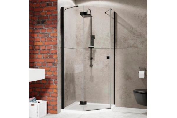 Душевой уголок Radaway Essenza New Black PTJ 100х100 L двери распашные, стекло прозрачное