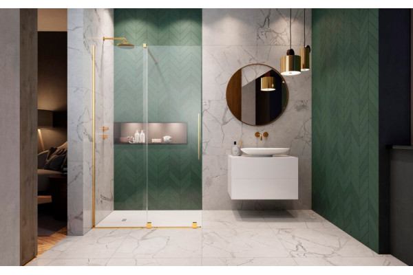 Душевая перегородка Radaway Furo Gold Walk-in 10106838-09-01L двери раздвижные, стекло прозрачное