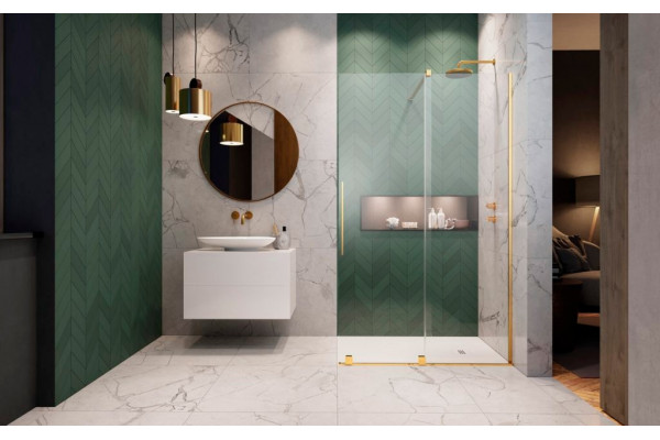 Душевая перегородка Radaway Furo Gold Walk-in 10106788-09-01R двери раздвижные, стекло прозрачное