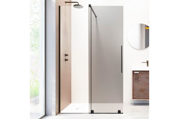 Душевая перегородка Radaway Furo Black Walk-in 10106788-54-01L двери раздвижные, стекло прозрачное