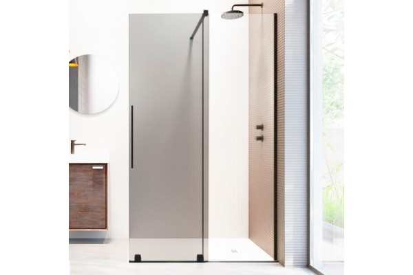 Душевая перегородка Radaway Furo Black Walk-in 10106638-54-01R двери раздвижные, стекло прозрачное