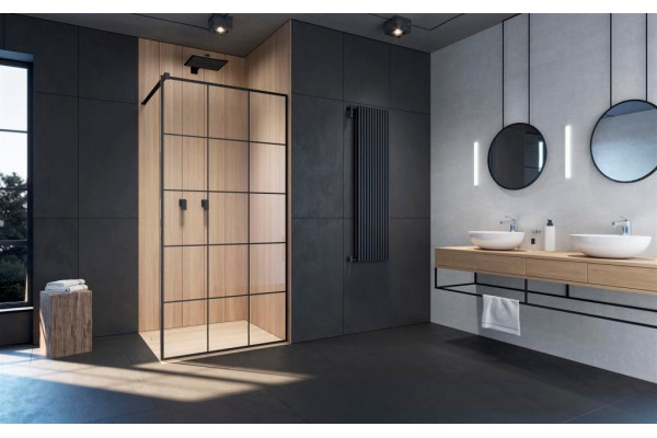 Душевая перегородка Radaway Modo X Black II Factory 60 стекло прозрачное, профиль черный