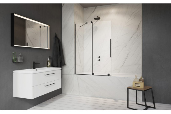 Шторка на ванну Radaway Furo Black PND II 10109588-54-01L раздвижная, стекло прозрачное