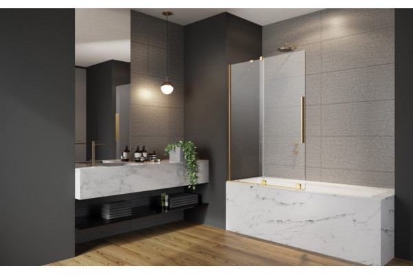 Шторка на ванну Radaway Furo Gold PND II 10109688-09-01L раздвижная, стекло прозрачное