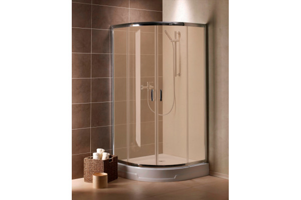 Душевой уголок Radaway Premium Plus A 100x190 коричневое стекло четверть круга, двери раздвижные