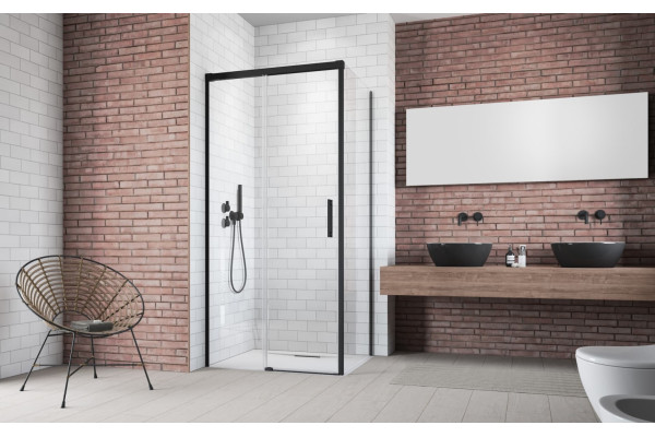 Душевой уголок Radaway Idea Black KDJ 100x75 L прямоугольный, двери раздвижные
