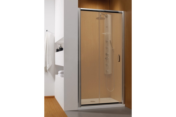 Душевая дверь в нишу Radaway Premium Plus DWJ 100 коричневое стекло раздвижная, профиль хром
