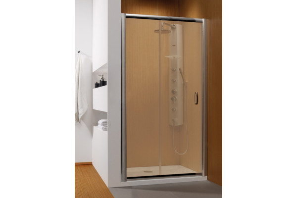 Душевая дверь в нишу Radaway Premium Plus DWJ 120 коричневое стекло раздвижная, профиль хром