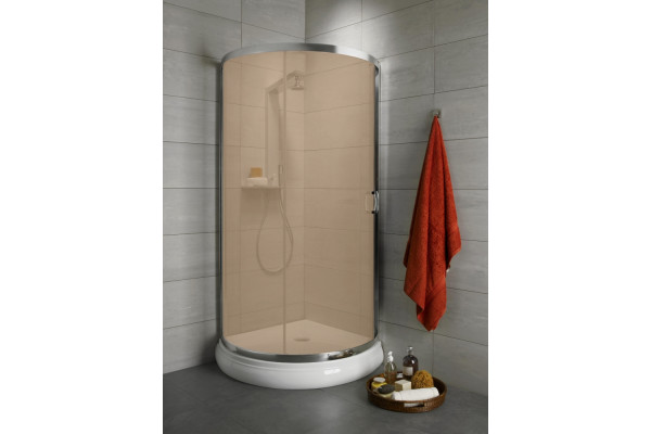 Душевой уголок Radaway Premium Plus B 90x190 коричневое стекло полукруглый, двери раздвижные