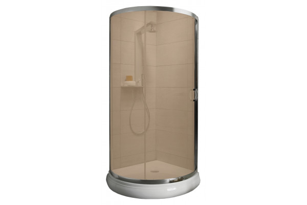 Душевой уголок Radaway Premium Plus B 90x190 коричневое стекло полукруглый, двери раздвижные