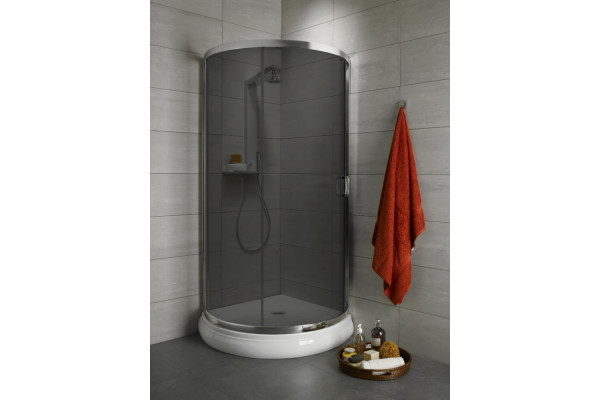 Душевой уголок Radaway Premium Plus B 90x190 стекло графит полукруглый, двери раздвижные