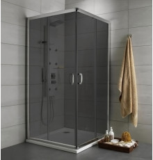 Душевой уголок Radaway Premium Plus C 90x190 стекло графит квадратный, двери раздвижные