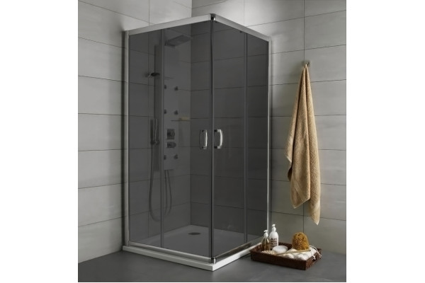 Душевой уголок Radaway Premium Plus C 90x190 стекло графит квадратный, двери раздвижные