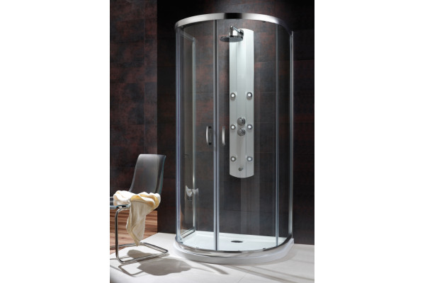 Душевой уголок Radaway Premium Plus P 100x90x190 прозрачное стекло круглый, двери раздвижные