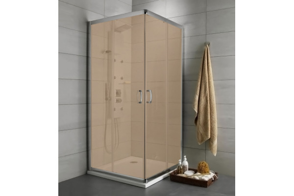 Душевой уголок Radaway Premium Plus C 80x190 коричневое стекло квадратный, двери раздвижные