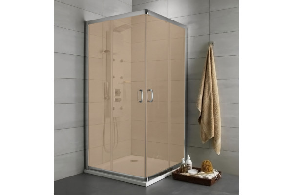 Душевой уголок Radaway Premium Plus C 90x190 коричневое стекло квадратный, двери раздвижные