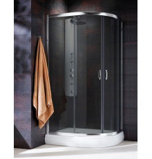 Душевой уголок Radaway Premium Plus E 100x80x190 стекло графит прямоугольный-асимметричный, двери раздвижные