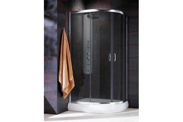 Душевой уголок Radaway Premium Plus E 100x80x190 стекло графит прямоугольный-асимметричный, двери раздвижные