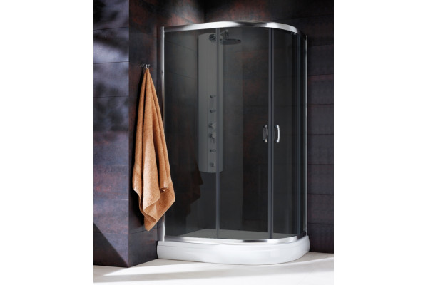 Душевой уголок Radaway Premium Plus E 120x90x190 стекло графит прямоугольный-асимметричный, двери раздвижные