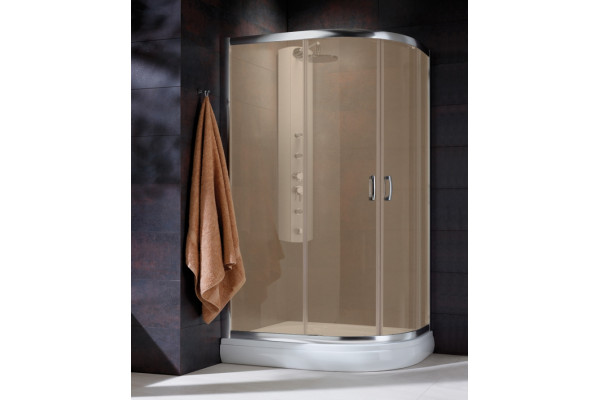 Душевой уголок Radaway Premium Plus E 120x90x190 коричневое стекло прямоугольный-асимметричный, двери раздвижные