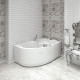 Акриловая ванна Radomir Vannesa Massage Ирма 150х97, с каркасом и экраном, актив, R, асимметричная, пристенная