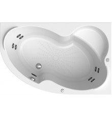 Акриловая ванна Radomir Vannesa Massage Ирма 169х110, с каркасом и экраном, классик, R, асимметричная, пристенная