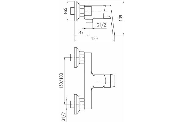 Смеситель для душа Rav Slezak Colorado CO281.5CMAT однорычажный, черный
