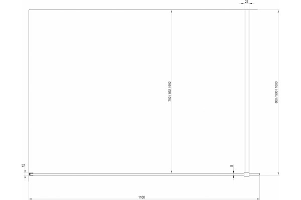 Душевая перегородка Ravak Walk-In Wall GW9WD0C00Z1 110х200 см, профиль хром, стекло прозрачное, с покрытием анти-капля