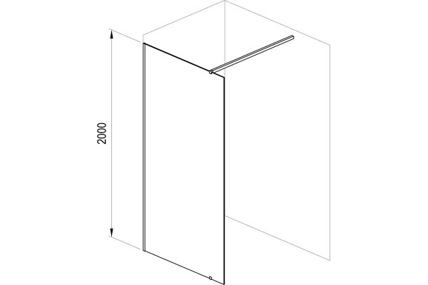 Душевая перегородка Ravak Walk-In Wall 120 + кронштейн 100 см, черный, стекло прозрачное, с покрытием анти-капля